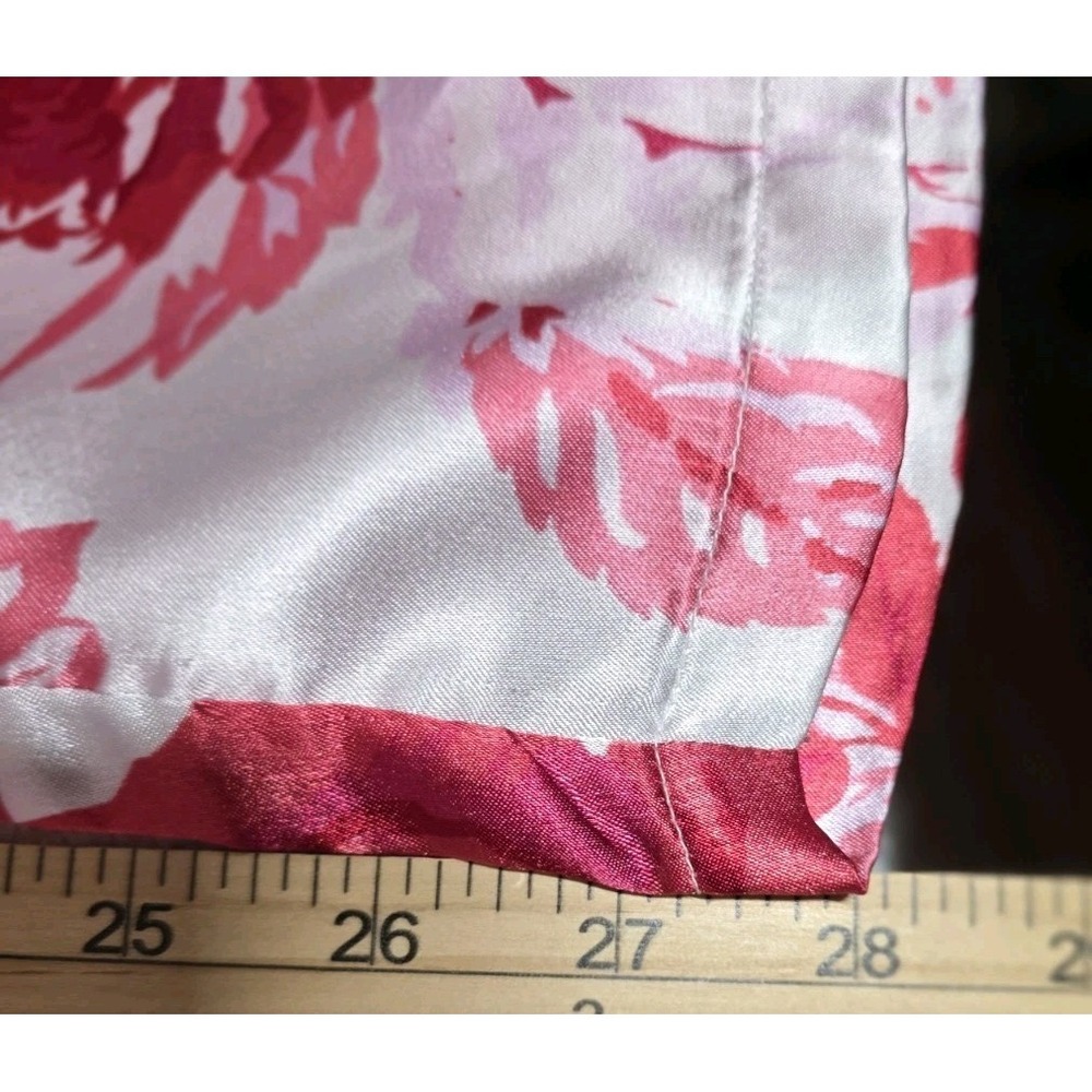 Amoureuse Plus Soft Luxe Satinred Red And Pink Rose Pajama Set Size Large 18-20 - Picture 11 of 12
